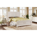 Traditional Town and Country Style Pinewood Vintage King Bed, White