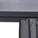 12x16FT Hardtop Gazebo Double Roof Canopy Outdoor with Netting and Curtains, Aluminum Frame Polycarbonate Roof Garden Tent for Patio, Backyard, Deck, and Lawn