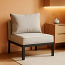 Outdoor Metal Sectional Sofa Set Cushioned 2 Single Sofas