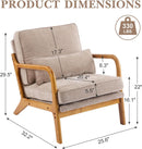 Khaki Ergonomic Lumbar Pillow Contemporary Armchair