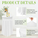White Spandex Cocktail Tablecloths 32 Inch Round Pack Of 4