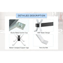 Dining table. Modern tempered glass dining table. Large modern office desk with silver plated metal legs and black MDF crossbars, suitable for both home and office use. Kitchen. 71 ''x35.4''x30 ''