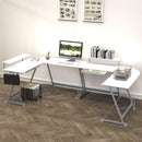 Vista L Shape Desk With Removable Monitor Stand White