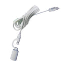 18"W 1 Light Swag Plug-In Pendant  Textured Oatmeal Shade White Cord