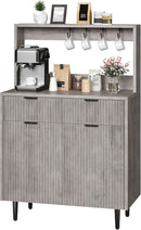 Grey Sideboard Cabinet With 2 Drawers For Dining Room
