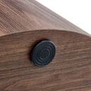 Simple Deep Walnut Cylindrical Coffee Table, MDF, 27.5-Inch Diameter x 12-Inch Height, Industrial/Minimalist Style.
