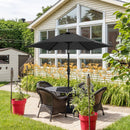 Ainfox 7.5FT Patio Umbrella Outdoor Table Umbrella,Market Umbrella with Push Button Tilt and Crank for Garden, Lawn, Deck, Backyard & Pool