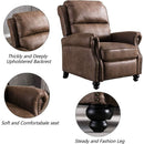 Pushback Recliner Chair Leather Rivet Decoration Chocolate