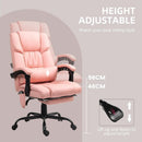 Pink Massage Office Chair With 6 Vibration Points Footrest