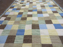 5' X 8' Hand-knotted Kilim Dhurrie Wool Cotton Rug Flat Weave Carpet Checkered Pattern Colorful Multicolor