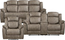 Sandy Brown Microfiber 3 Piece Reclining Living Room Set