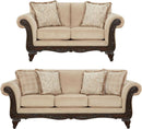 2 Piece Living Room Set Sofa and Loveseat in Beige Wheat