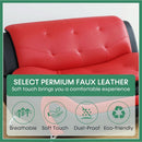 Leather Three Piece Living Room Sofa Set Black And Red