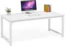 63 Inch White Executive Office Desk 31.5 Inch Wide