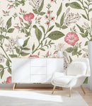 Stylish Wildflowers on Light Background Wallpaper Fashionable