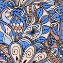 Abstract Blue and Beige Wallpaper