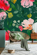 Fashionable Modern Green Floral Modish Wallpaper