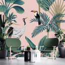 Elegant Exotic Palms Pattern Wallpaper