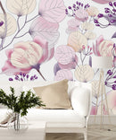 Gentle Leaves and Flowers Wallpaper