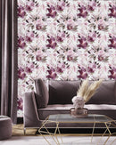 Burgundy Flowers Wallpaper