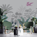 Grey Wallpaper with Palms Wallpaper