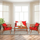 Alora 8-Piece Patio Rattan Furniture Set With Acacia Wood Frame & Cushioned Sofa Chairs (SAK74295)