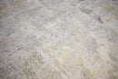 Modern Abstract Yellow And Gray Hand Loom Wool And Viscose Area Rug