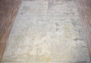 Modern Abstract Yellow And Gray Hand Loom Wool And Viscose Area Rug
