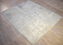 Modern Abstract Yellow And Gray Hand Loom Wool And Viscose Area Rug