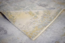 Modern Abstract Yellow And Gray Hand Loom Wool And Viscose Area Rug