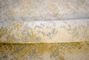 Modern Abstract Yellow And Gray Hand Loom Wool And Viscose Area Rug