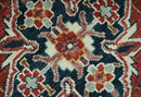 8x10, 9x12, 10x14 and 12x15 Hand Knotted Ivory and Rust Traditional Area Rug