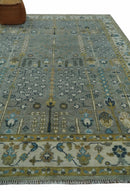 Tree of life Hand Knotted Silver, Ivory and Beige Traditional Vintage Style Custom Made Wool Rug