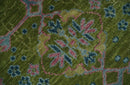 Moss Green, Blue and Peach Hand Knotted Vibrant colorful Donegal Design Multi Size Wool Area Rug