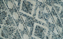 Hand Knotted Blue, Beige and Camel Modern Contemporary Southwestern Tribal Trellis Recycled Silk Area Rug