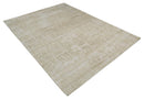 Hand Knotted Ivory and Beige Modern Contemporary Recycled Silk Area Rug
