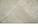 Hand Knotted Ivory and Beige Modern Contemporary Recycled Silk Area Rug