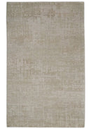 Hand Knotted Ivory and Beige Modern Contemporary Recycled Silk Area Rug