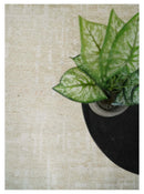 Hand Knotted Ivory and Beige Modern Contemporary Recycled Silk Area Rug