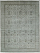 Hand Knotted Wool Blend Traditional Silver and Brown Area Rug
