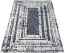 Modern Abstract Design Blue Hand Knotted 8x10 Wool Area Rug