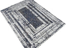 Modern Abstract Design Blue Hand Knotted 8x10 Wool Area Rug