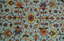 8x10 and 9x12 Fine Hand Knotted Blue and Ivory Traditional Vintage Antique Persian Wool Rug | TRDCP853
