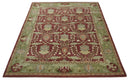 5x8, 6x9, 8x10 and 9x12 Handmade Persian Design Rust and Green made with fine wool Area Rug |  TRDCP150810