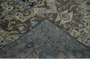 8x10 Antique look Brown, Beige and Blue Traditional Medallion wool Area Rug