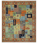 8x10 Antique Style Tribal Multi Color Hand knotted Traditional Wool Area Rug