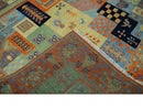 8x10 Antique Style Tribal Multi Color Hand knotted Traditional Wool Area Rug