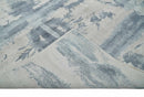 8x10 Beige and Gray Modern Abstract Handmade Fine Art Silk Area Rug