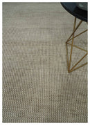 8x10 Beige and Ivory Hand Knotted Rug Contemporary area Rug