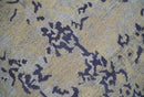 8x10 Beige, Blue and Silver Antique Style, Abstract Hand Knotted Low pile Wool Area Rug